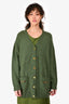 Gucci Green Cashmere Horsebit Detailed Long Cardigan Size S