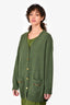 Gucci Green Cashmere Horsebit Detailed Long Cardigan Size S
