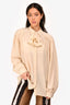 Gucci 2020 Beige Silk Ribbon Detail Button Up Blouse Size 44