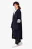 Thom Browne Navy Wool Striped Detail Long Cardigan Size 1