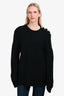 Balmain Black Wool Striped Detail Sweater Size XL
