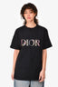Dior Black Floral Logo Embroidered T-Shirt Size L