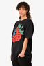 Gucci Black Strawberry Logo Printed T-Shirt Size L