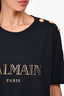 Balmain Black/Gold Logo Printed T-Shirt Size 44