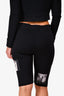 Burberry Black Logo Graphic Printed Biker Shorts Size L