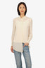 Prada Cream Silk Button-Up Blouse Estimated Size Small