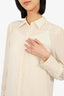 Prada Cream Silk Button-Up Blouse Estimated Size Small