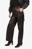 LouLou Studios Black Leather Wide Leg Pants Size XS