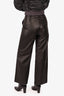 LouLou Studios Black Leather Wide Leg Pants Size XS