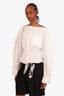 Jacquemus White Off The Shoulder Cinched Waist Blouse Size 34