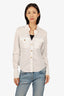 Balmain White Gold Button Front Pocket Shirt Size 36