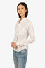 Balmain White Gold Button Front Pocket Shirt Size 36