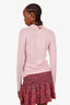 Ganni Pink Wool Gold Button Collared Long-Sleeve Sweater Size Medium