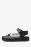 Prada Black/White Logo Sandals Size 37