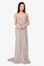 Alexander McQueen Grey Silk Strapless Maxi Dress Size 40