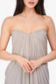 Alexander McQueen Grey Silk Strapless Maxi Dress Size 40