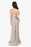 Alexander McQueen Grey Silk Strapless Maxi Dress Size 40