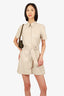 Nanushka Cream Faux Leather Button Down Dress Size S