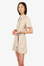 Nanushka Cream Faux Leather Button Down Dress Size S