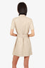Nanushka Cream Faux Leather Button Down Dress Size S