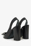 Mulberry Black Leather Studded Bow Pointed Sling Back Heels Size 37