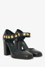 Mulberry Black Leather Studded Heels Size 37