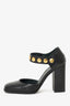 Mulberry Black Leather Studded Heels Size 37