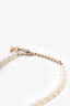 Pre-Loved Chanel™ 2023 Pearl Choker Necklace with Crystal Flower/CC Pearl Drop