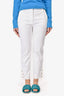 Max Mara White Cotton Slim Pants Size 8