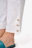 Max Mara White Cotton Slim Pants Size 8