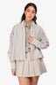 Isabel Marant Etoile Grey Striped High Low Button-Up Shirt Size 36
