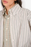 Isabel Marant Etoile Grey Striped High Low Button-Up Shirt Size 36