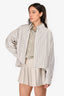 Isabel Marant Etoile Grey Striped High Low Button-Up Shirt Size 36