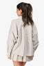 Isabel Marant Etoile Grey Striped High Low Button-Up Shirt Size 36