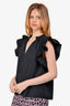 Ulla Johnson SS22 Black Ruffled Top Size 8