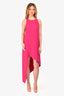 IRO Neon Pink Sleeveless Asymmetrical Hem Midi Dress Size 38