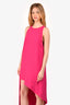 IRO Neon Pink Sleeveless Asymmetrical Hem Midi Dress Size 38