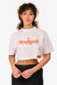 Heron Preston White Cotton Graphic Cropped Tee Size S