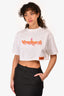 Heron Preston White Cotton Graphic Cropped Tee Size S