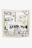 Hermes Cream/White Silk Printed Scarf
