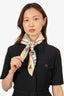 Hermes Cream/White Silk Printed Scarf