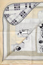 Hermes Cream/White Silk Printed Scarf