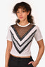Red Valentino White/Black Mesh Cropped T-Shirt Size XS
