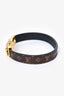 Louis Vuitton Monogram Gold Tone Buckle Bracelet