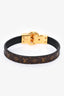 Louis Vuitton Monogram Gold Tone Buckle Bracelet