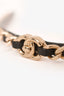 Pre-Loved Chanel™ 2021 Black Leather Chain Detailed CC Thin Headband