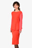 Max Mara Orange/Pink Pemplum Top + Skirt Set Size 42