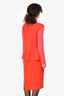 Max Mara Orange/Pink Pemplum Top + Skirt Set Size 42