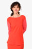Max Mara Orange/Pink Pemplum Top + Skirt Set Size 42