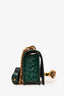 Alexander McQueen Green Croc Embossed Knuckle Crossbody